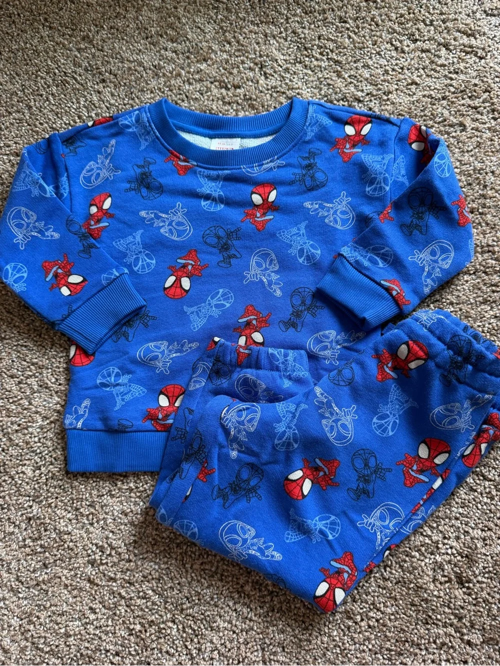 HANNA ANDERSSON Marvel Spidey and Friends French Terry Set in Blue & Red